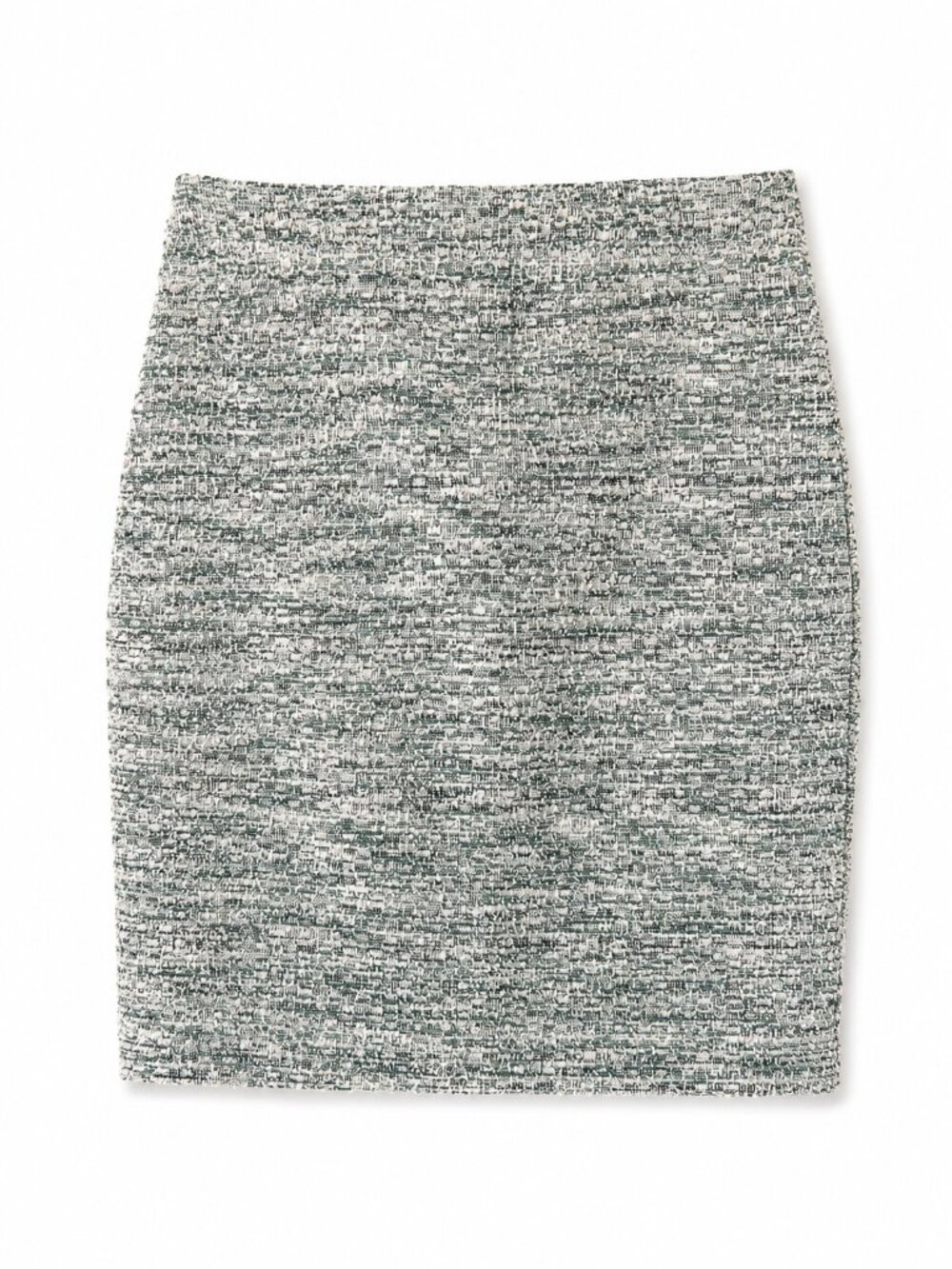 ANN TAYLOR Green Black White Tweed Bouclé Knit Stretch Pencil Skirt Work M EUC - Picture 4 of 7